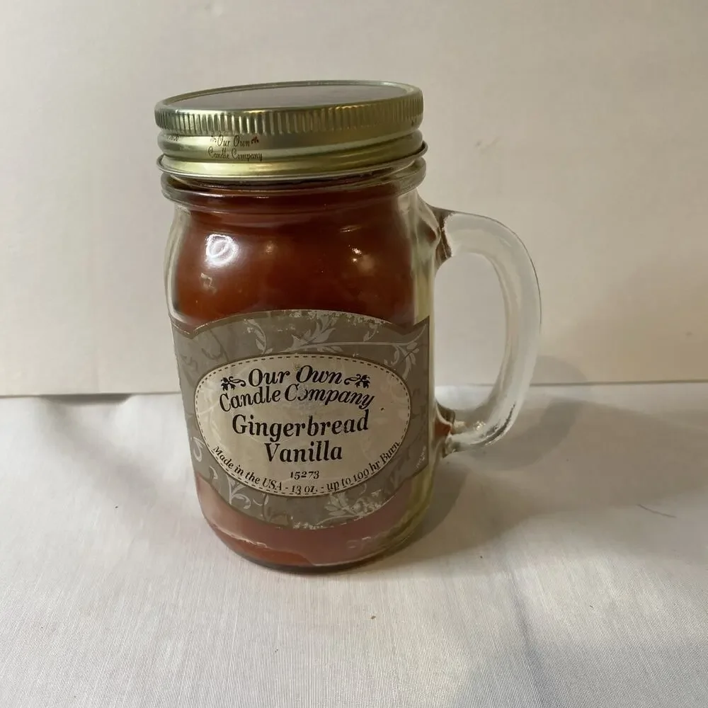 Gingerbread Vanilla Mason Jar Candle Our Own Candle Company 13oz Hand Poured